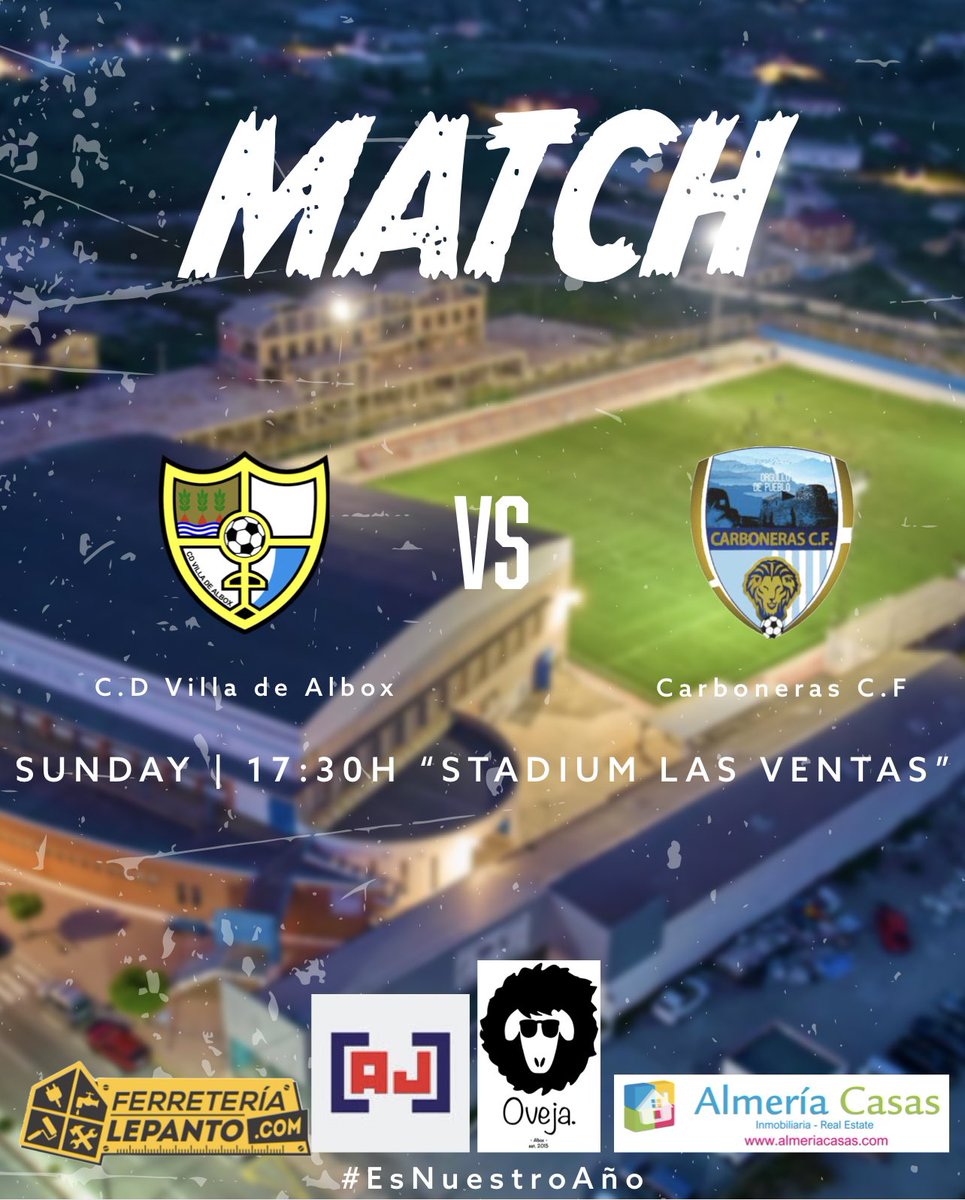 MATCH DAY!!  

🏟️ Las Ventas
🆚 Carboneras C.F
⏰ 17:30H