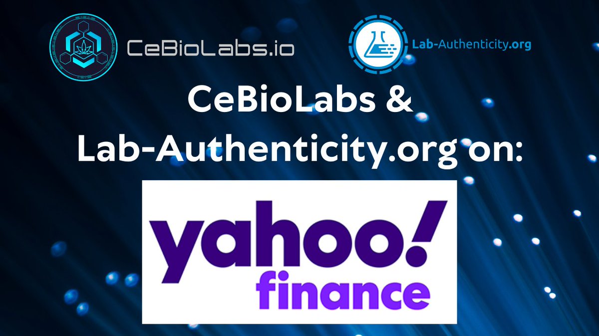 CeBioLabs's tweet image. Good News🎉

Another Article on Yahoo Finance on the launch of @LabAuthenticity, the World's first Blockchain-based Platform for proving the Authenticity of Laboratory Analyses.

📌Read the Article now: finance.yahoo.com/news/german-cr…

____
$CBSL #Cannabis #Legalisierung #blockchain #bsc