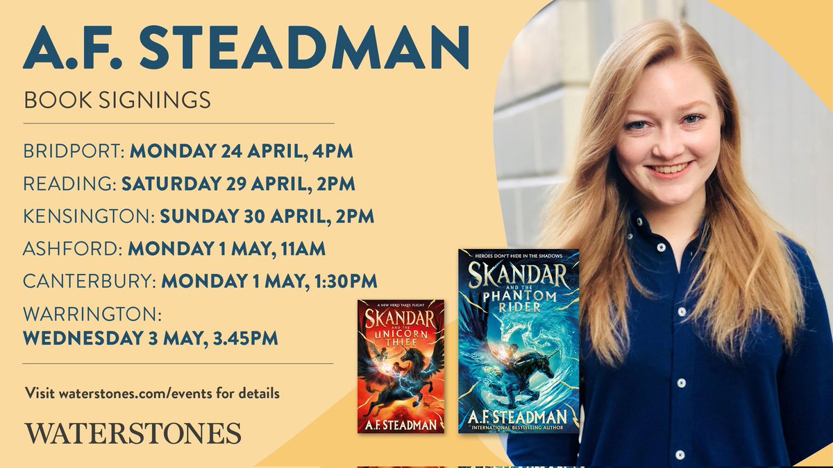 Waterstones Warrington (@waterstoneswire) on Twitter photo Copies of our Signed Exclusive Skandar & The Phantom Rider are currently SOLD OUT online, so come and see <a href="/annabelwriter/">A.F. Steadman</a> to secure your signed copy of the sequel of the century! Warrington is the only northern date on this tour...πππ¦Unicorns Ready!!! DM us for more info π Copies of our Signed Exclusive Skandar & The Phantom Rider are currently SOLD OUT online, so come and see <a href="/annabelwriter/">A.F. Steadman</a> to secure your signed copy of the sequel of the century! Warrington is the only northern date on this tour...πππ¦Unicorns Ready!!! DM us for more info π