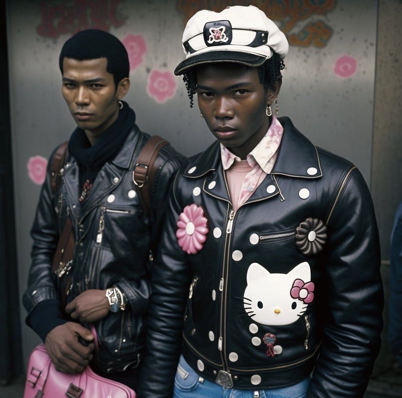okiomy's tweet image. these hello kitty jackets fuck