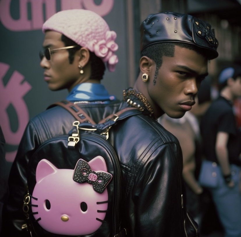 okiomy's tweet image. these hello kitty jackets fuck