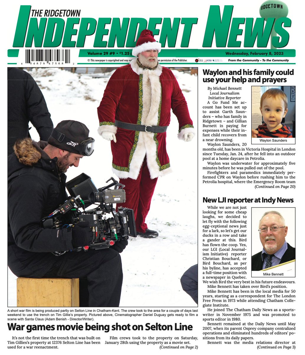 BenishFilms's tweet image. The latest Benish Films production was filming in Ridgetown and we got some local media attention. Thanks for the coverage to The Ridgetown Independent News, and stay tuned for more on our latest short film WAR GAMES, coming soon!