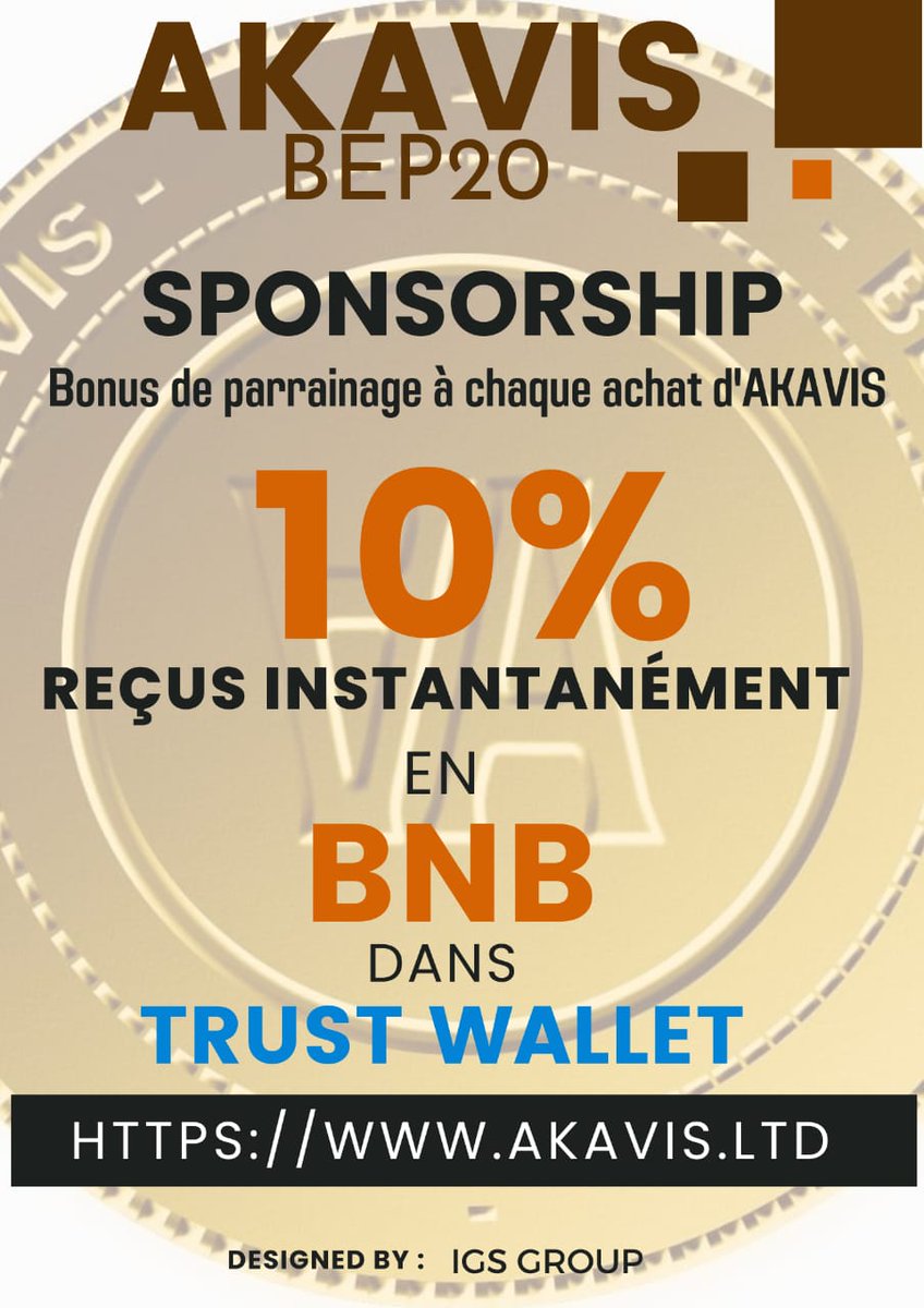 AKAVIS5's tweet photo. La prévente d'AKAVIS est une grande source de richesse.

Achetez vos actions dès maintenant. 

 👉 Parrainez, parrainez pour recevoir instantanément 10 % de bonus en Bnb et commencer à changer votre vie financière. https://t.co/QPajesS7zp