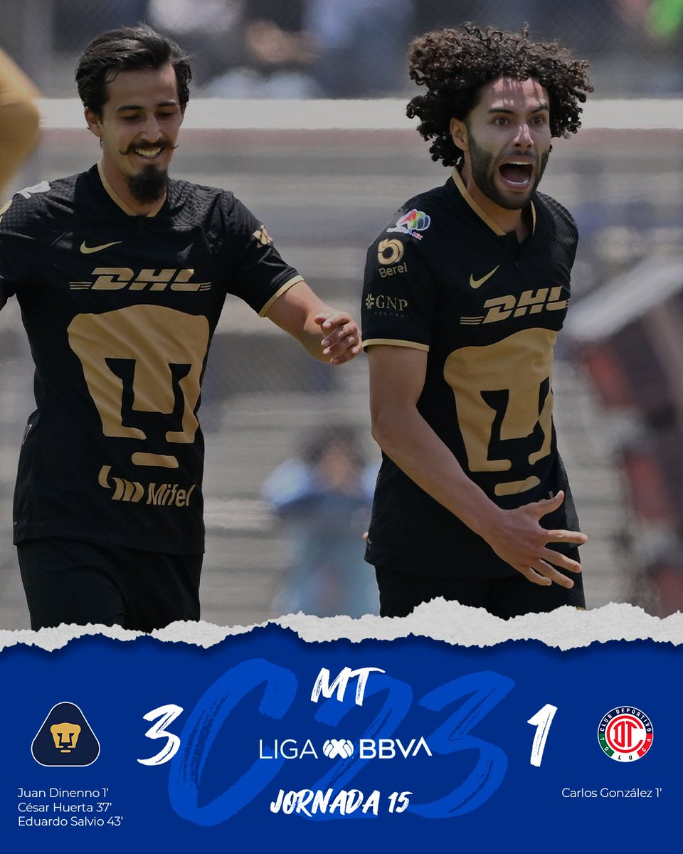 DeportesAlChile's tweet photo. ¡DE PELICULA!

Un excelente partido de @PumasMX para ponerse 3-1 ante Toluca en C.U 🏟️ 

#LigaBBVAMX ⚽ #Clausura2023 https://t.co/Z3dopmmHOh