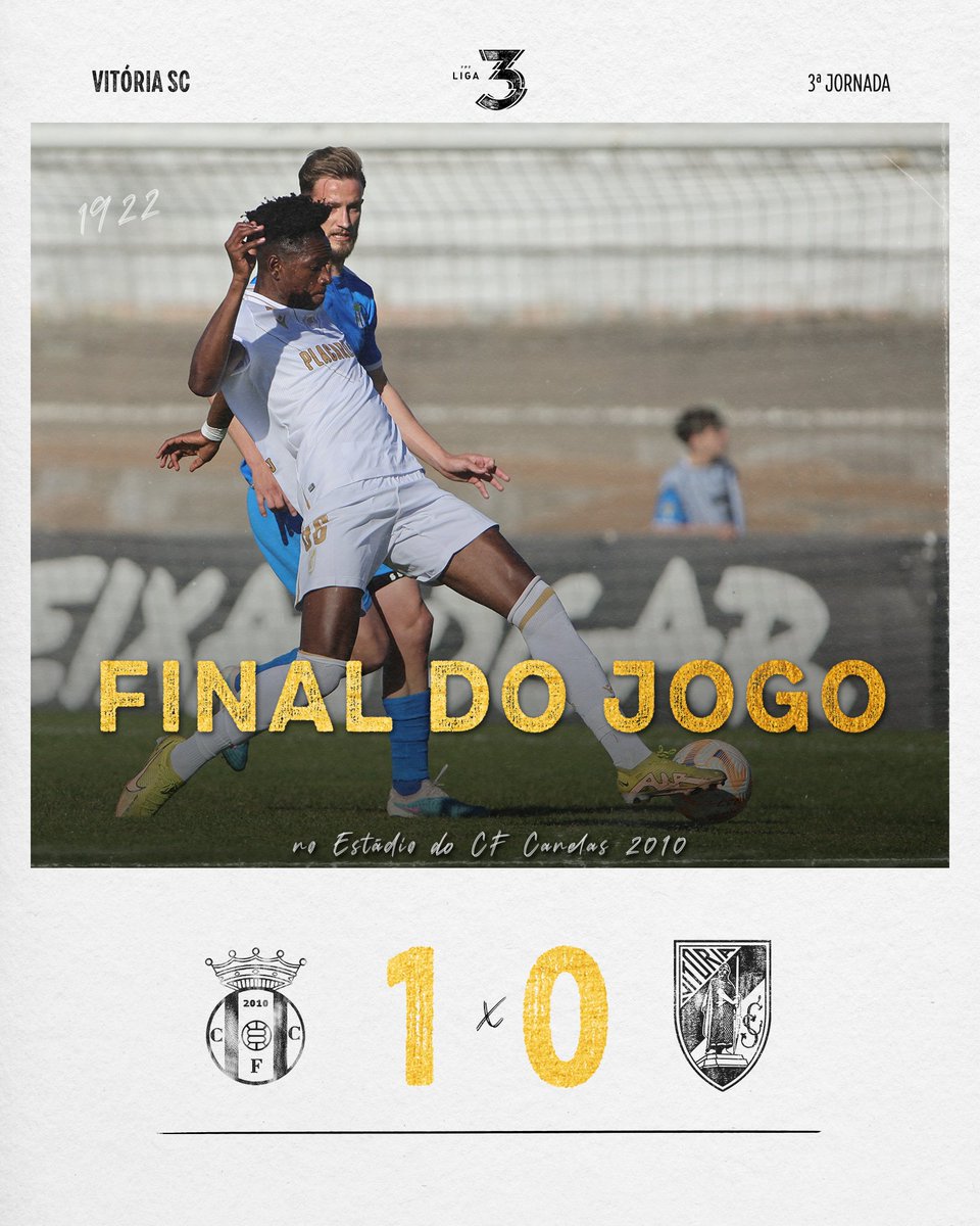 VitoriaSC1922's tweet photo. | APITO FINAL - FULL TIME |
90’ Derrota em Canelas
#EQUIPAB | 1-0 | #CFCVSC https://t.co/Xs9J2goDYA