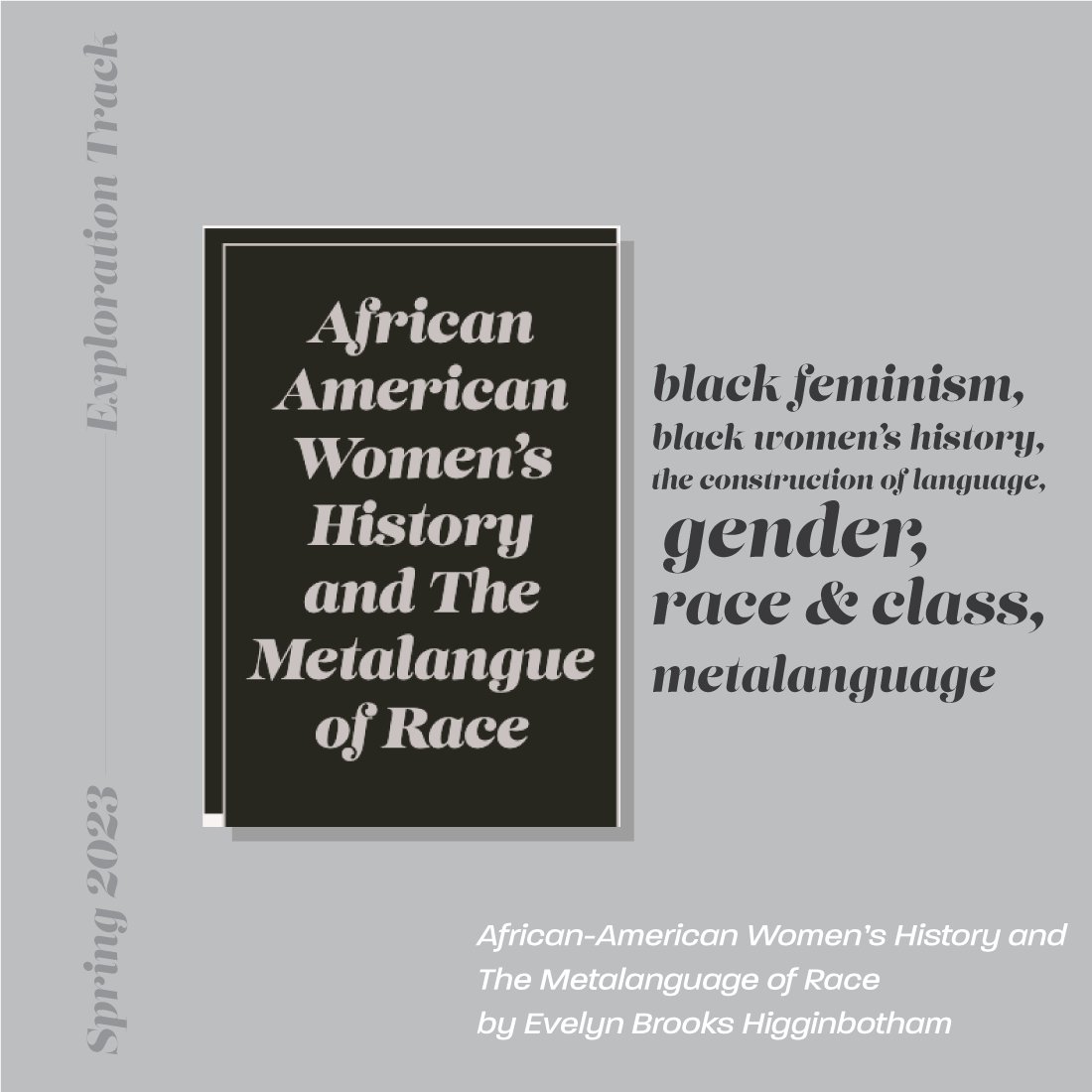 SmartBrownGirls's tweet photo. Happy Sunday! Our Spring exploration track read is "African American Women's History and The Metalanguage of Race" by #EvelynBrooksHigginbotham 📖 Get into our part one discussion today at 3PM EST and grab the syllabus here: https://t.co/MQX8QD3HIO 🌷 https://t.co/W1jthhOfBP