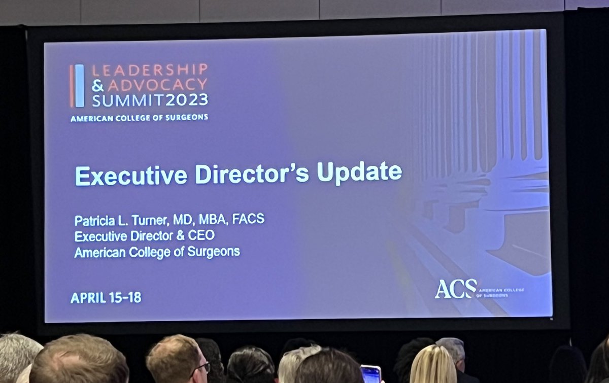 Mitch Parker (@mitchparkermd) on Twitter photo Powerful conclusion to the day with remarks and updates by ACS Executive Director <a href="/pturnermd/">Patricia L. Turner, MD, MBA, FACS</a> #ACSLAS23 Powerful conclusion to the day with remarks and updates by ACS Executive Director <a href="/pturnermd/">Patricia L. Turner, MD, MBA, FACS</a> #ACSLAS23