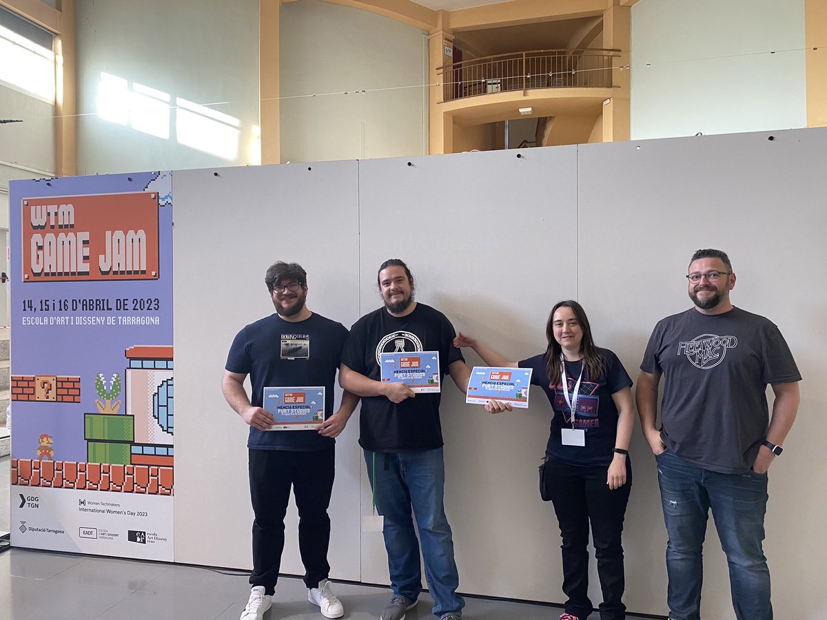 G. Developers Group Tarragona (@gdgtarragona) on Twitter photo Aquest any s’ha decidit otorgar la menció honorífica #GameJamWTM 2023 a l’equip <a href="/FuetStudios/">Fuet Studios</a> pel seu videojoc “IA Crush” <a href="/EADTarragona/">EADTarragona</a> <a href="/eadreus/">eadreus</a> <a href="/Dipta_cat/">Diputació de Tarragona</a> <a href="/EspetecDev/">Espetec</a> <a href="/RandomGio/">@RandomGio</a> <a href="/Kaltther/">🌩 KALTTHER</a> Aquest any s’ha decidit otorgar la menció honorífica #GameJamWTM 2023 a l’equip <a href="/FuetStudios/">Fuet Studios</a> pel seu videojoc “IA Crush” <a href="/EADTarragona/">EADTarragona</a> <a href="/eadreus/">eadreus</a> <a href="/Dipta_cat/">Diputació de Tarragona</a> <a href="/EspetecDev/">Espetec</a> <a href="/RandomGio/">@RandomGio</a> <a href="/Kaltther/">🌩 KALTTHER</a>
