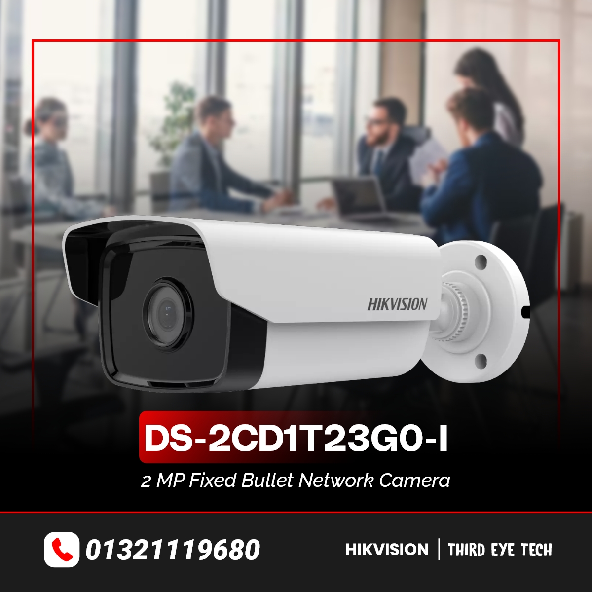Buy HIKVISION DS-2CD1T23G0-I 2 Megapixel  Fixed Bullet Network Camera From 𝐓𝐡𝐢𝐫𝐝 𝐄𝐲𝐞 𝐓𝐞𝐜𝐡 At Lowest Price.
📷High quality imaging with 2 MP resolution
📷1/2.8″ Progressive Scan CMOS
📷 Lens : 6mm
📷  IR Distance: Up to 50M
📷+8801321119680