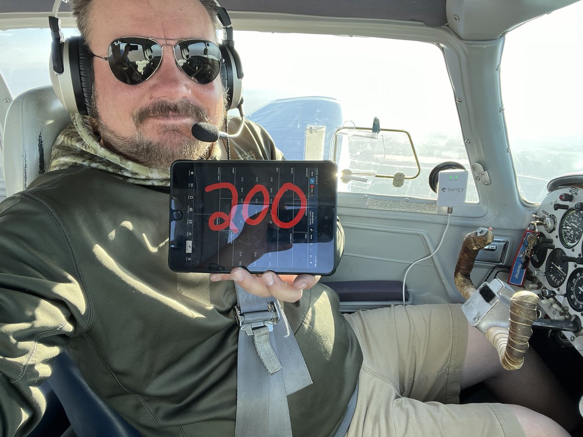 Still a baby, but I passed a milestone that is important to me! 200 hours! #Avgeek #Avgeeks #Aviation #Flying  #pilotsoftwitter #flysomethingsunday #mooney