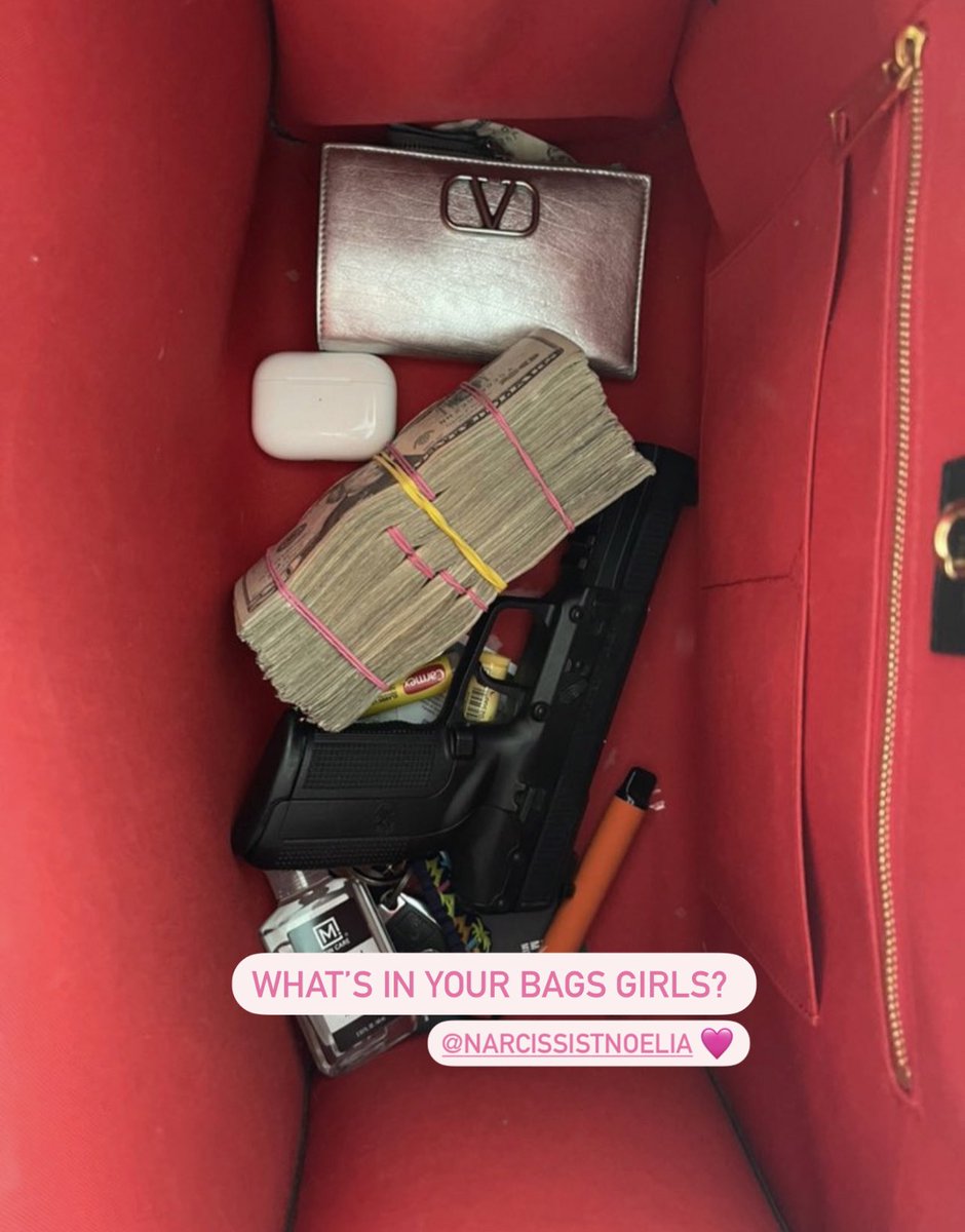 ‘Cause when shit get sticky, where tf yo’ blicky ?’ #WhatsInYourBag