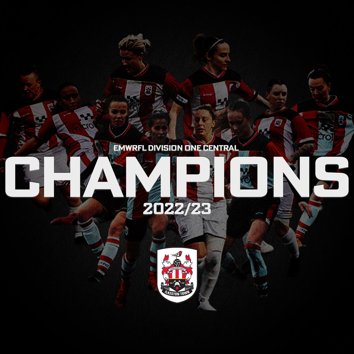 CHAMPIONS

We are delighted to announce that we have won the Div1 Central East Midlands Women's Regional League. 🏆👆🏼

Bring on the Regional Prem next season! 🎉

#OneTownOneClub 🔴⚪⚫