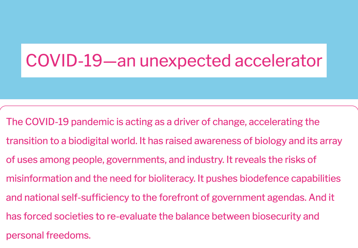 Inquiry_Canada's tweet photo. To initiate an open discussion, we would like to invite your thoughts on the policy arm of Canada's #COVID19 response, Policy Horizons. Here are some guiding questions based on the following links to consider. Please feel free to share your ideas, knowledge, and perspectives in the chat below.

👉 How has COVID-19 influenced the acceleration of a new technological paradigm, particularly in the areas of medicine, bio- and nanotechnology, and artificial intelligence? (PubMed)
https://t.co/7TFK7X9u86

👉 What are the potential ethical and social implications of the normalization of the "biodigital world" and do Vaccine passports relate to this? (Biodigital Today and Tomorrow)
https://t.co/zWyd63t1RB

👉 Based on the topic of Digital ID's and vaccine passports: How might social credit become a more powerful determinant of socio-economic inclusion by 2030? Think of topics like Police State as mentioned in opening statements (Canada Beyond 150)
https://t.co/DJgDODoJQn

https://t.co/3zuzWuAUCk