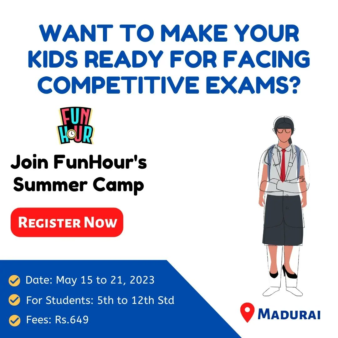 FunHourOfficial's tweet photo. Enroll you kids in our short term summer camp program โ
To register click the below link ๐
https://t.co/0eUEIg3zjH
#FunHour #funlearning #summercampmadurai #summerholidays #summerprogram #summercamp2023 #skilldevelopment #personaldevelopment #madurai https://t.co/uCLICDZL4g