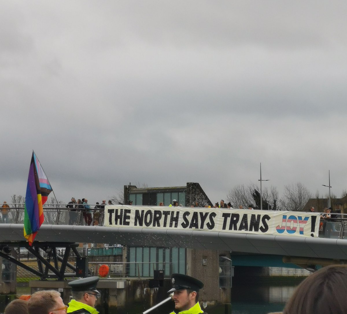 twitchwdanger's tweet photo. An amazing bunch in town today telling transphobes to get fucked #TransRightsAreHumanRights https://t.co/LCpqjt3NE4