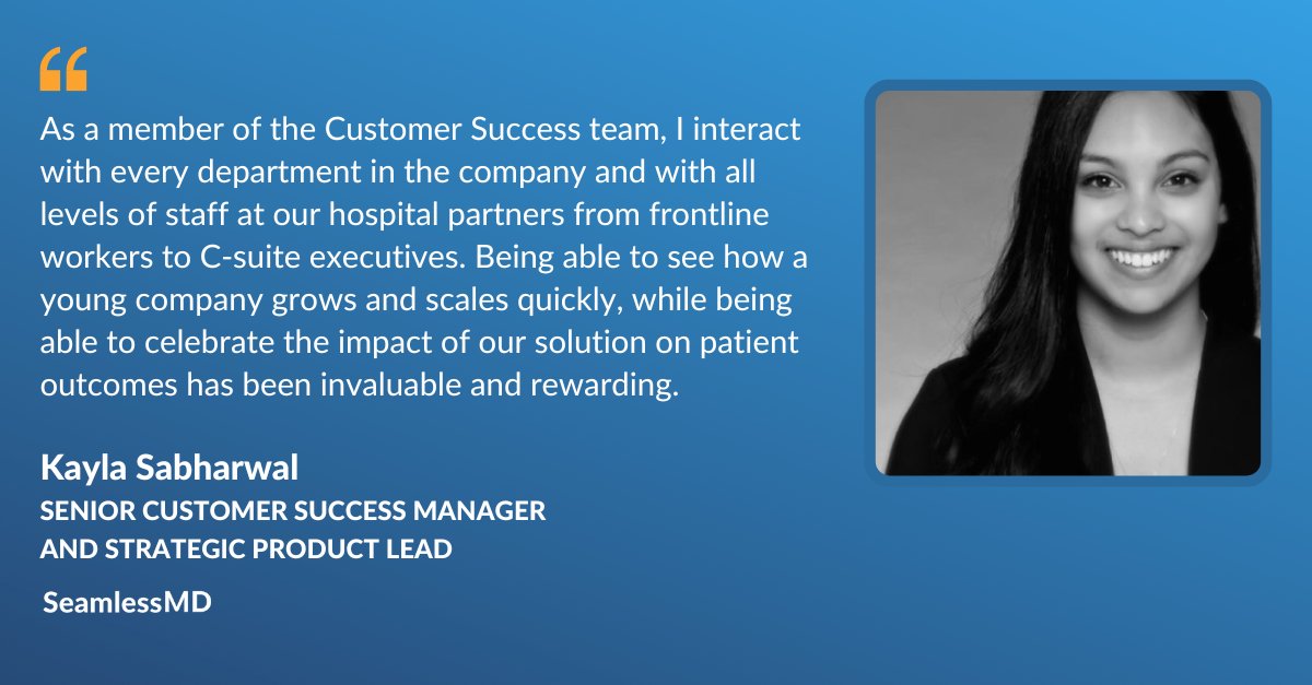 SeamlessMD's tweet image. 🎯 We're hiring a Customer Success Manager! Passionate abt healthcare &amp;amp; want to play a critical role in helping hospitals implement #DigitalPatientEngagement solutions? This is it ➡️  hubs.li/Q01LpXpH0
👇What it's like to be part of the @SeamlessMD #CustomerSuccessTeam!