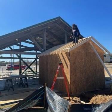RotaryDawsonGA's tweet photo. Our clubs project for 2022-2023 is almost finished. Thank you fellow Rotarian, Gabe Henderson, for reviewing the project with us and explaining where we are with it. We are thrilled to put a restroom at Rotary Island at Rock Creek Park in Dawson County. #awesomedawsonrotary https://t.co/szb6zpciIb