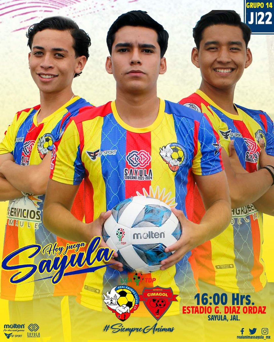 animassayula_mx's tweet photo. 🗣️¡Hoy juega Sayula! 

¡Hoy juegan las Ánimaaaaas!¡Último partido de la temporada!
👻⚽

¡Nos vemos esta tarde en el Diaz Ordaz! 
👊👻

#ÁnimasCimagol 
#SiempreÁnimas 💛 https://t.co/FNxbYj8HBm