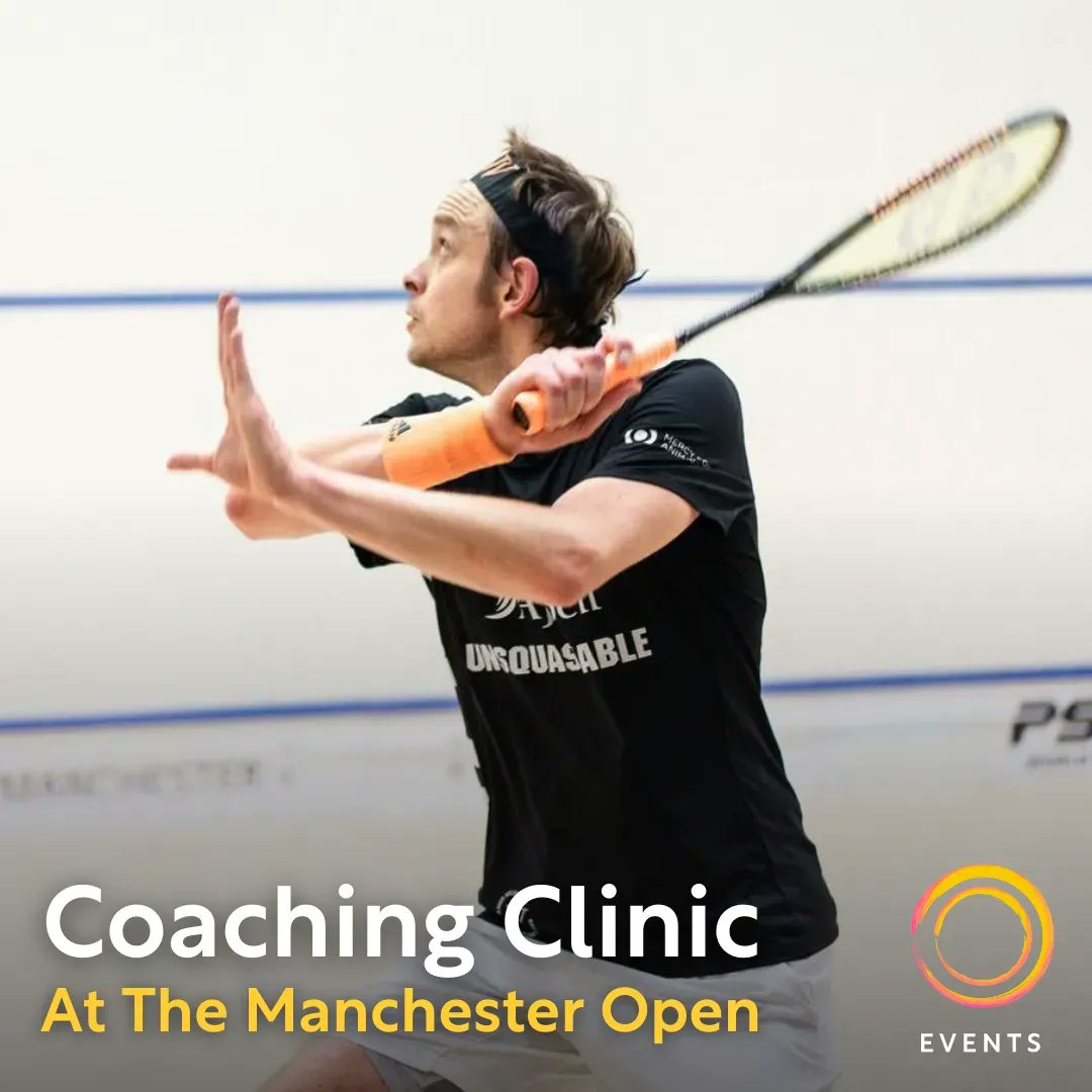 SquashSkills (@squashskills) on Twitter photo Join <a href="/james_willstrop/">James Willstrop</a> & <a href="/Lee_M_Drew/">Lee Drew</a> for an afternoon clinic between the Manchester Open quarterfinals, focused on developing your short game.
🎟️ Your coaching clinic ticket also includes admittance to watch the quarterfinals of the <a href="/manchester_open/">manchester_open</a>
🔗 tinyurl.com/MO23Coaching Join <a href="/james_willstrop/">James Willstrop</a> & <a href="/Lee_M_Drew/">Lee Drew</a> for an afternoon clinic between the Manchester Open quarterfinals, focused on developing your short game.
🎟️ Your coaching clinic ticket also includes admittance to watch the quarterfinals of the <a href="/manchester_open/">manchester_open</a>
🔗 tinyurl.com/MO23Coaching