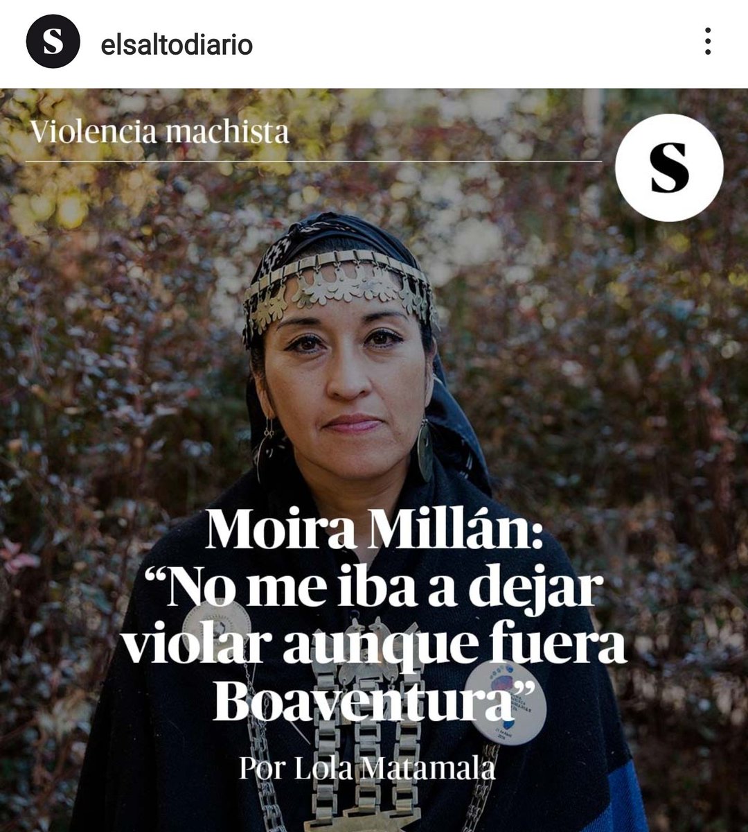 criordor's tweet photo. Recomiendo leer el valiente testimonio de la académica mapuche Moira Millán en @ElSaltoDiario 
https://t.co/wdpCM0lrqy https://t.co/RH9qeLk3bU