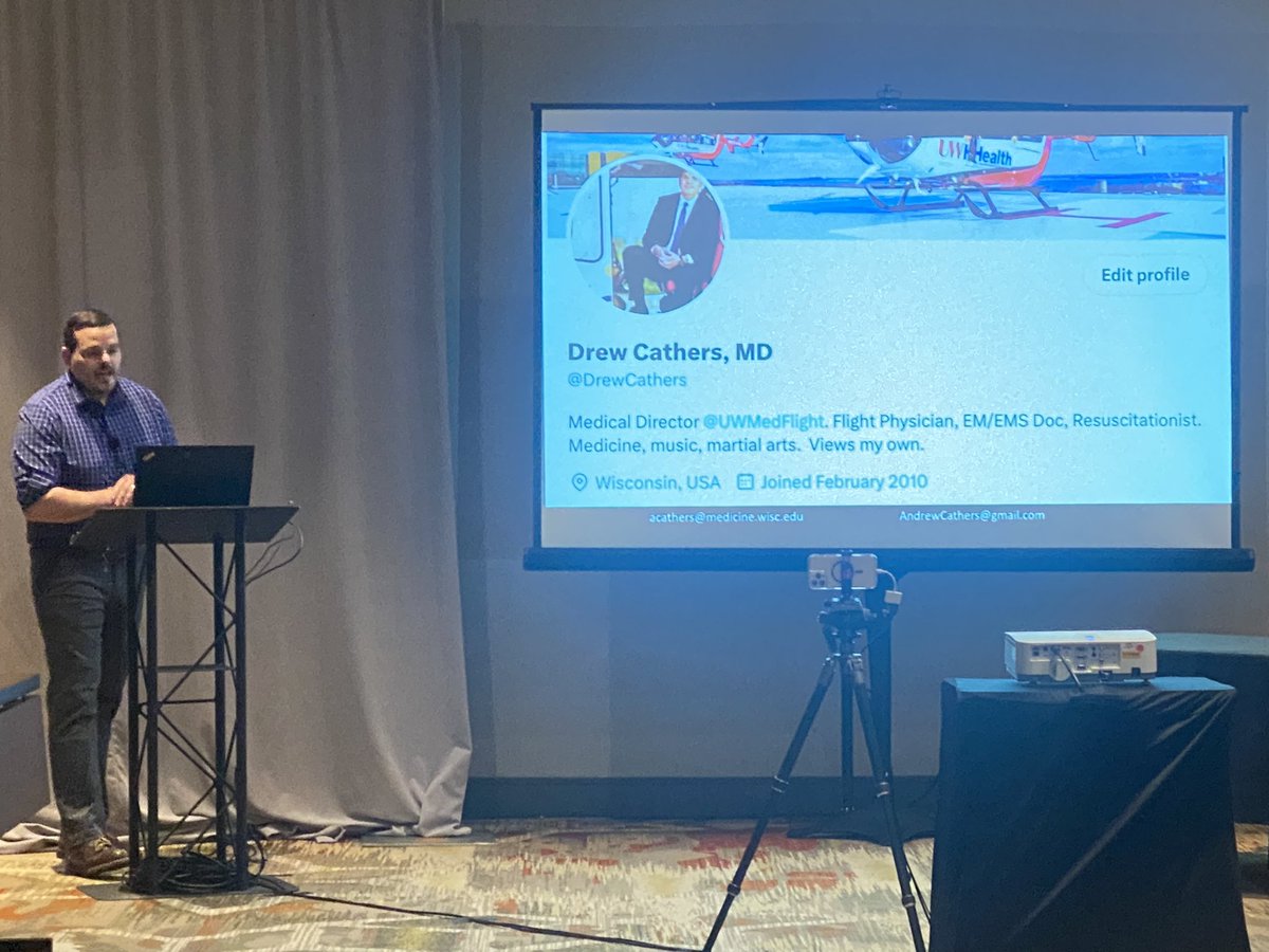 Next up at the <a href="/AMPAdocs/">AMPA</a> “Air Medical Physician Symposium” is <a href="/DrewCathers/">Drew Cathers, MD</a> from our program <a href="/UWMedFlight/">UW Health Med Flight</a> talking about sim.

<a href="/MadtownEM/">Univ. of Wisconsin EM Residency</a> <a href="/UWEmerMed/">Univ. of Wisconsin Emergency Medicine</a> <a href="/UWHealth/">UW Health</a>