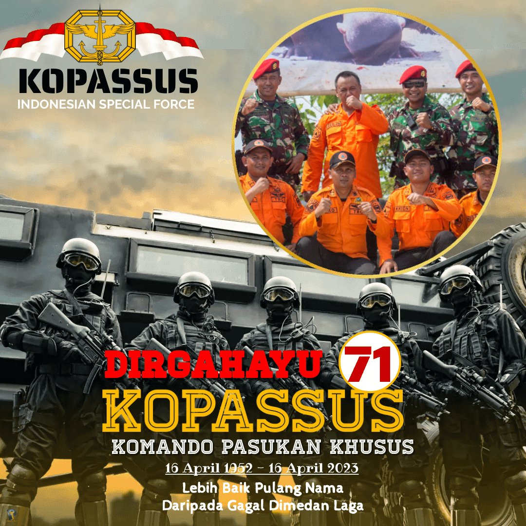 Selamat ulang tahun Kopassus! Terima kasih atas pengorbananmu dalam menjaga keamanan dan keutuhan Indonesia.
<a href="/KOPASSUS_id/">KOPASSUS INDONESIA</a>
