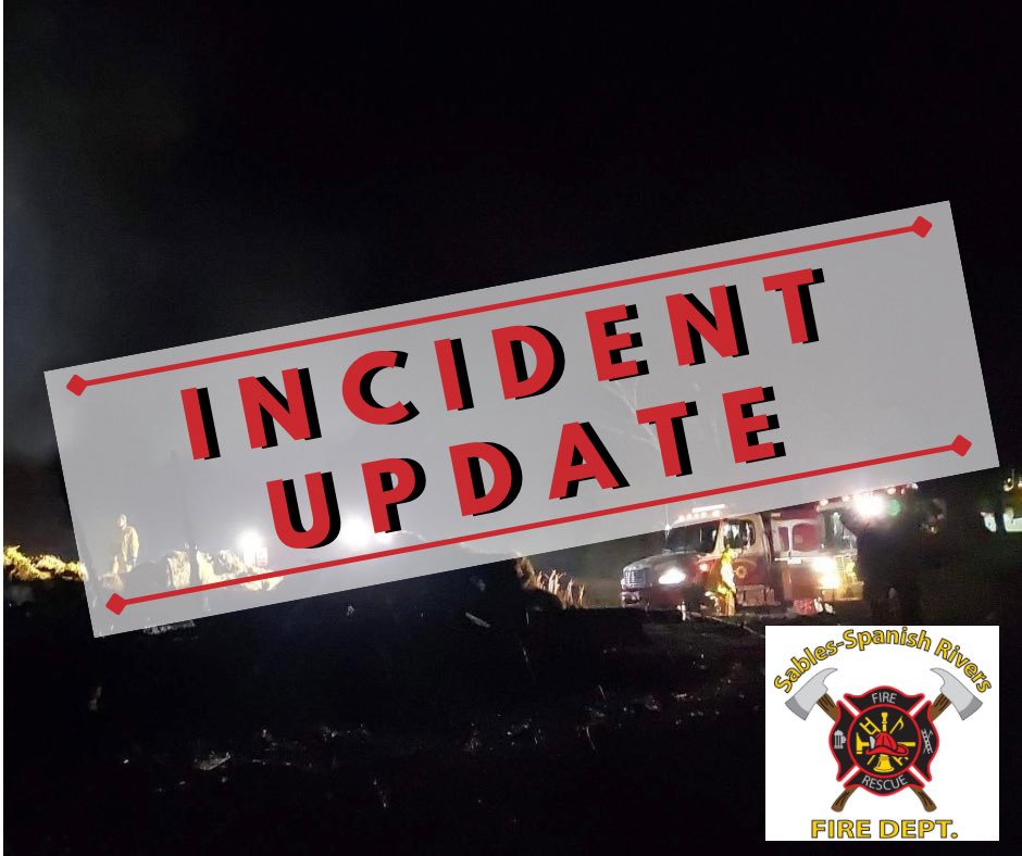 SSRFD firefighters have returned to the scene of yesterday’s barn fire on Lee Valley Rd near Cutler Lake Road. Please continue to avoid the area.