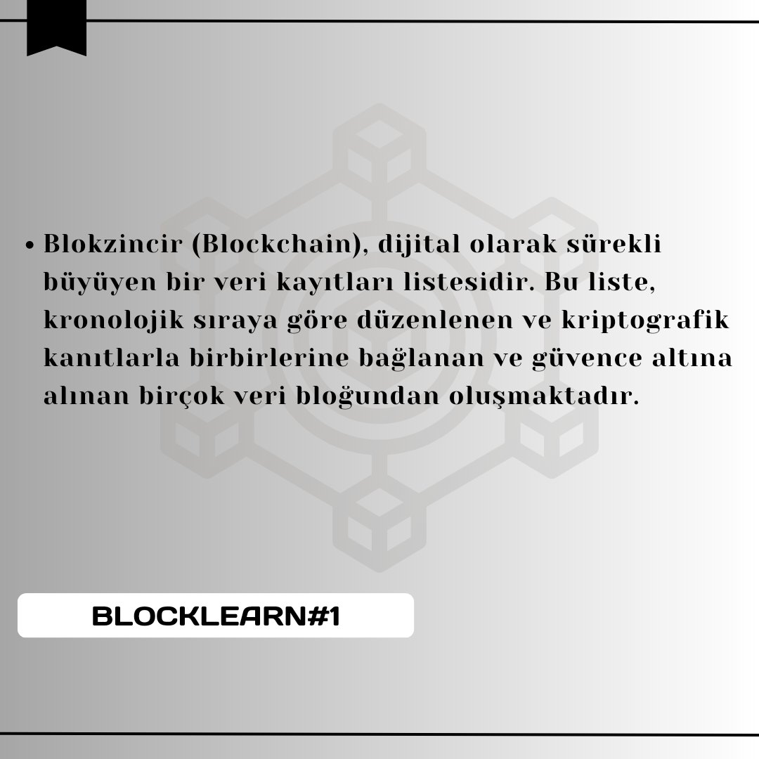 BlockVeGelecek's tweet photo. Merhabalar, #Blocklearn serimize başlıyoruz 🎉
İlk konumuz "Blockchain nedir?" 🧐 https://t.co/JJ1KvMHwTZ
