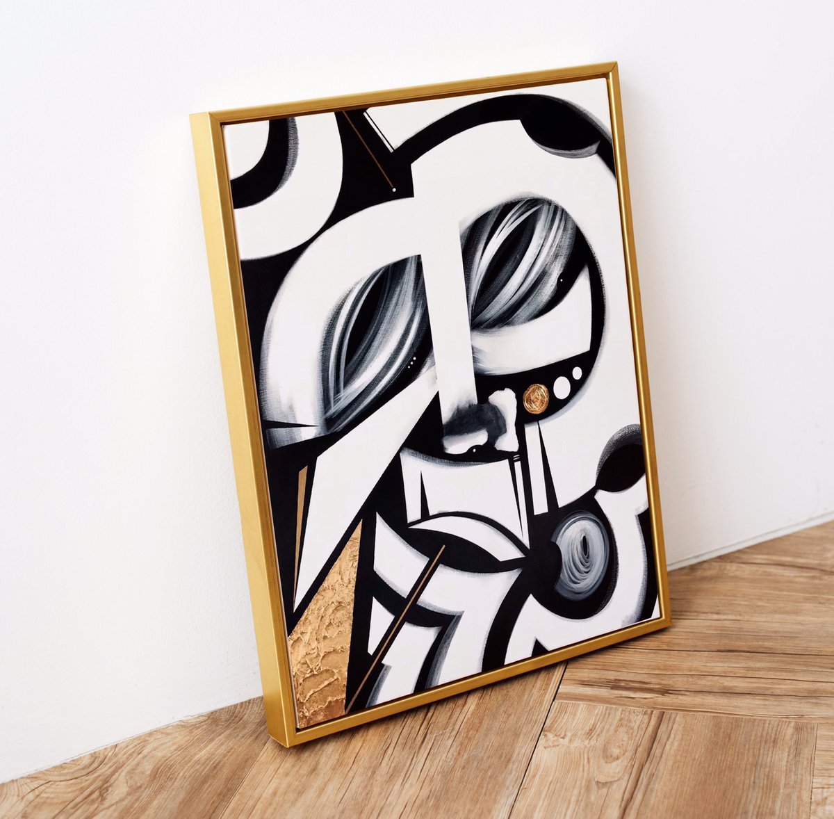 anuorostudio's tweet photo. The strong &amp; silent type. 

“Santo”. 24” (W) x 30” (L).  
Acrylic Paint  + Canvas + Gold Metal Leaf. https://t.co/rRNTx3tRVi https://t.co/FbfSiEdlpD