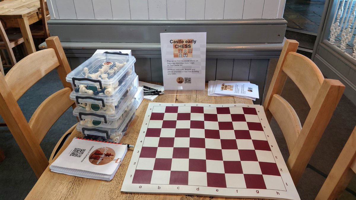 ChessInColter's tweet photo. Busy day yesterday with Castle early Chess followed by a visit to the Mercury Theatre to drop off a couple of chess sets. #chess #pubchess #theaterchess #theborrowersplaychess https://t.co/dwjR8RVEZB