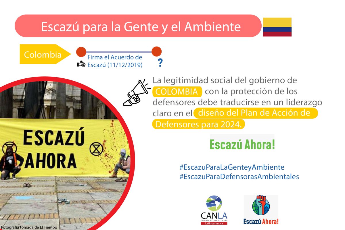 CAN_LA_'s tweet photo. #Colombia es uno de los + peligrosos del mundo para la defensa del ambiente. En ese marco, el país establece como prioridad la protección de líderes ambientales en su Plan de Desarrollo y debe traducirse en un liderazgo claro en el diseño del Plan de Defensores dentro de #Escazu https://t.co/XW30wGSC4Q