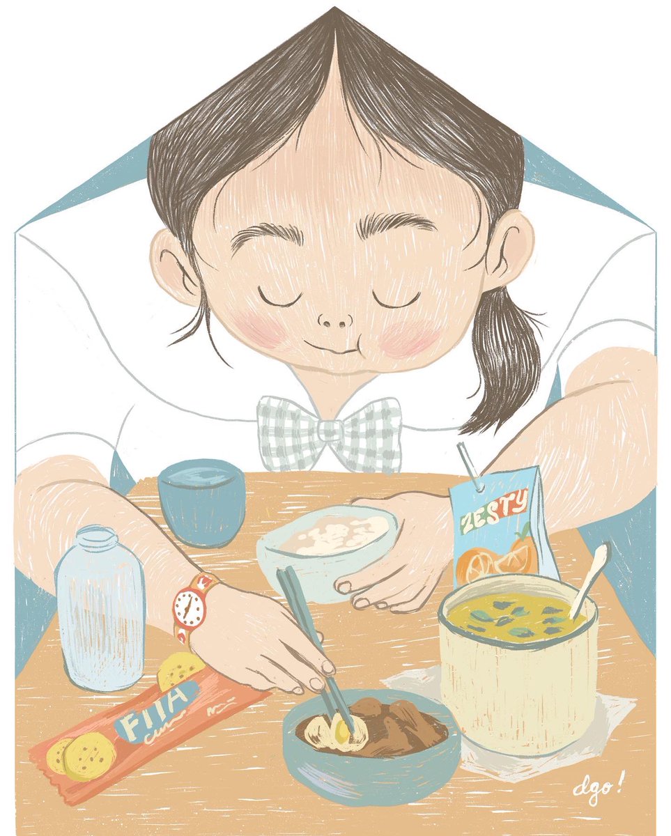 dgodrawing's tweet photo. Tastes like Home 🧡🏠
Lunch time was sacred to me as a kid.
I was always lucky enough to have such an intricately prepared lunch box tucked under my desk. It was a comfort from home that I got to carry with me to enjoy anywhere I wanted. #angink #athome https://t.co/gblLPgIola