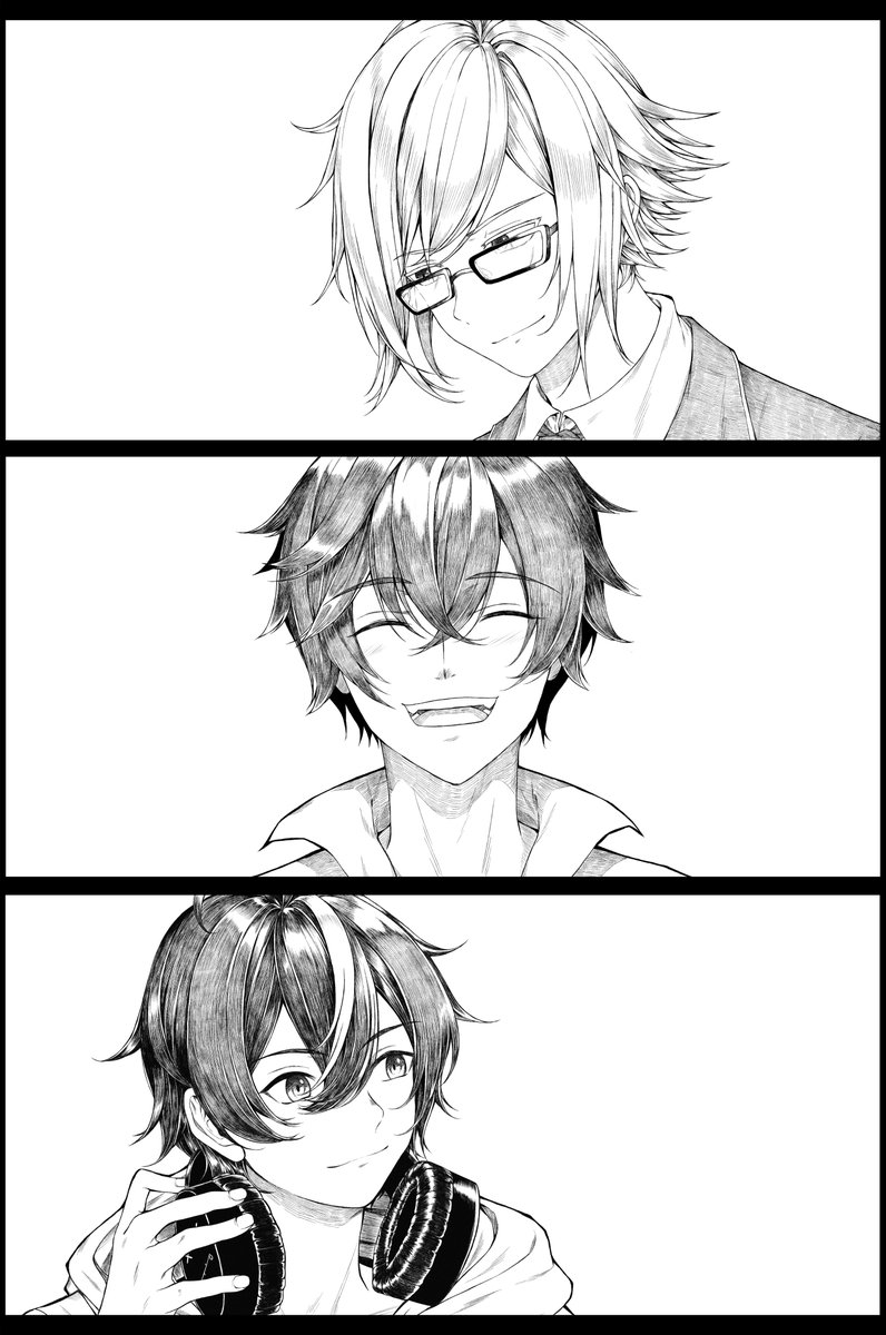 Fanart of the bois by <a href="/rstresuta/">Resuta</a> 🥰 

I've officially received the KS funds! Though some pledges did not go through, I consider this a success! 🥳

#VNlink #otome #blgame #amaregame #datingsim #visualnovel