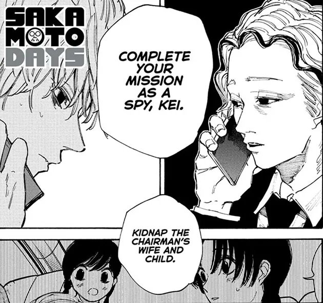 shonenjump's tweet photo. Sakamoto Days, Ch. 115: Under pressure from an ambitious member of the Assassin Association, Kei must make a terrible choice! Read it FREE from the official source! https://t.co/CVwWtICFVy https://t.co/2b6IfxHtq8
