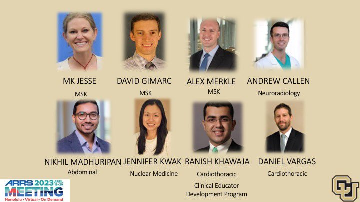 CU Radiology (@curadiology) on Twitter photo Attending #ARRS23 in person or virtually?
Catch lectures by our amazing <a href="/CURadiology/">CU Radiology</a> faculty!
<a href="/madhuripan/">Nikhil Madhuripan</a> <a href="/DavidGimarc/">David Gimarc, MD</a> <a href="/RanishKhawaja/">Ranish Khawaja MD</a> <a href="/AndrewCallenMD/">Andrew L Callen MD</a> <a href="/MKJesse3/">MK Jesse</a> <a href="/DanielVargasMD/">Daniel Vargas, MD</a> <a href="/ARRS_Radiology/">ARRS</a> <a href="/CUMedicalSchool/">CU School of Medicine</a> #radiology #MedTwitter Attending #ARRS23 in person or virtually?
Catch lectures by our amazing <a href="/CURadiology/">CU Radiology</a> faculty!
<a href="/madhuripan/">Nikhil Madhuripan</a> <a href="/DavidGimarc/">David Gimarc, MD</a> <a href="/RanishKhawaja/">Ranish Khawaja MD</a> <a href="/AndrewCallenMD/">Andrew L Callen MD</a> <a href="/MKJesse3/">MK Jesse</a> <a href="/DanielVargasMD/">Daniel Vargas, MD</a> <a href="/ARRS_Radiology/">ARRS</a> <a href="/CUMedicalSchool/">CU School of Medicine</a> #radiology #MedTwitter