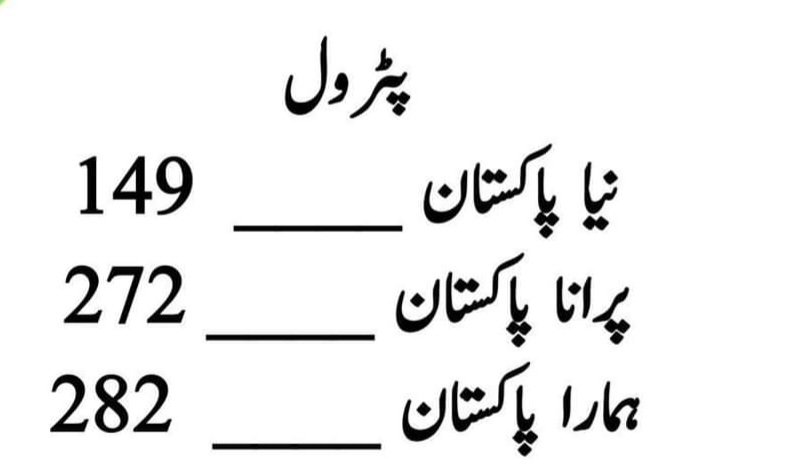 پٹرول اور نیا پرانا اور ہمارا پاکستان