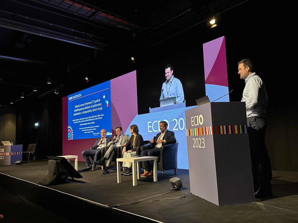 DrJZed's tweet photo. Great #awardwinning talk by @Ed_W_Johnston and the @RoyalMarsdenCRF #IR #IO team on the benefits of #roboticassisted #lungablation at @ECIOcongress #ECIO2023 #cancersnipers @BSIR_News @cirsesociety https://t.co/MdaRjZOA6V