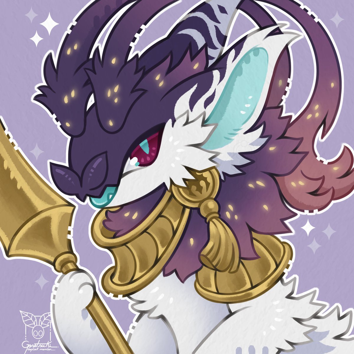 Gosetsuki's tweet image. oh boy this fluffy shrimp is so cool- Knight bean this time! I really love doing metal effects X3