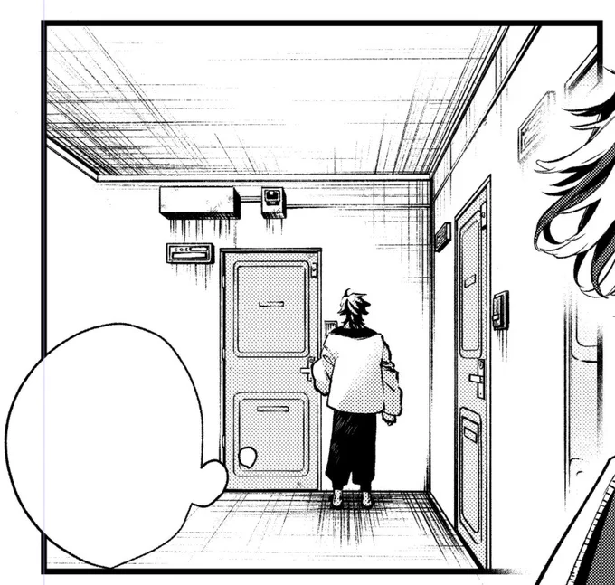 原稿進捗
全くそんなつもり無くて描いたコマだけど、このコマに助けられてる。この場所が何度も登場するから。🐯くんが扉に対して、この大きさで、この位置という事は…を基準にして別のコマで活きてる。背景で多用する場面描くときは最初に平面で描いておくと、後々の自分が楽できる学びを得た。 