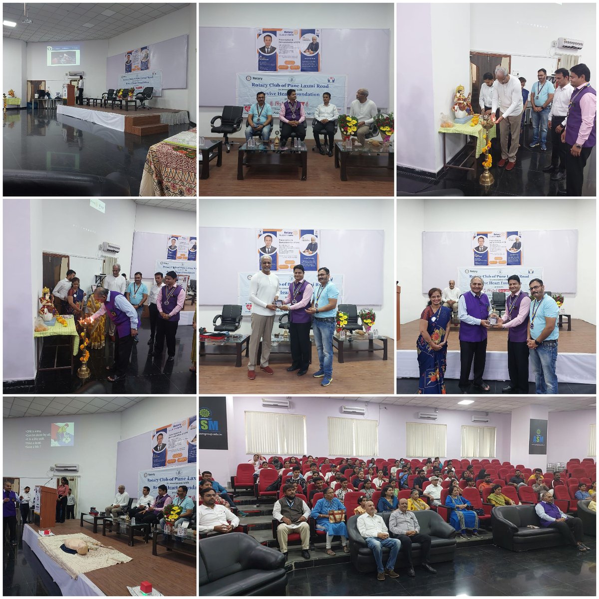 RotaryPune's tweet photo. ASM College, Pimpri is now a step closer towards becoming a cardiac safe zone, thanks to the successful CPR training session conducted by Project Dhadkan! #ProjectDhadkan #CPRtraining #CardiacSafeZone #HeartHealthAwareness #Dhadkan #RotaryClub #viral #reel #CPRSavesLives #cpr https://t.co/trvGMsCqza
