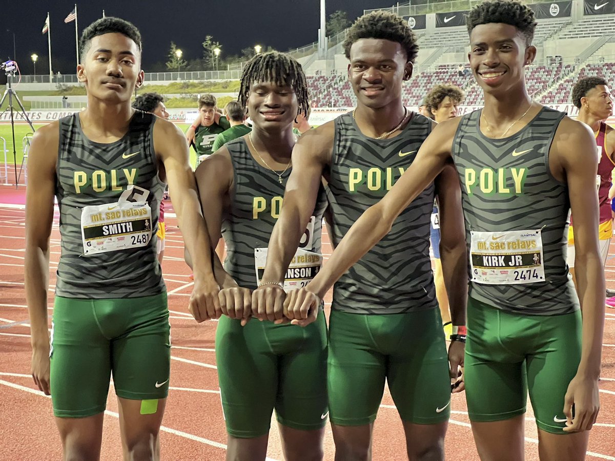 LBPolyTrack_XC's tweet image. State Lead Alert 🚨 in the 4x4 Invite at @runmtsac 3:14.26. @KingXai_13 anchoring a 45.70 for the win over Granada Hills. These 4 young man are something special. Great job boys @crystal_aw4life @562sports @PrepCalTrack