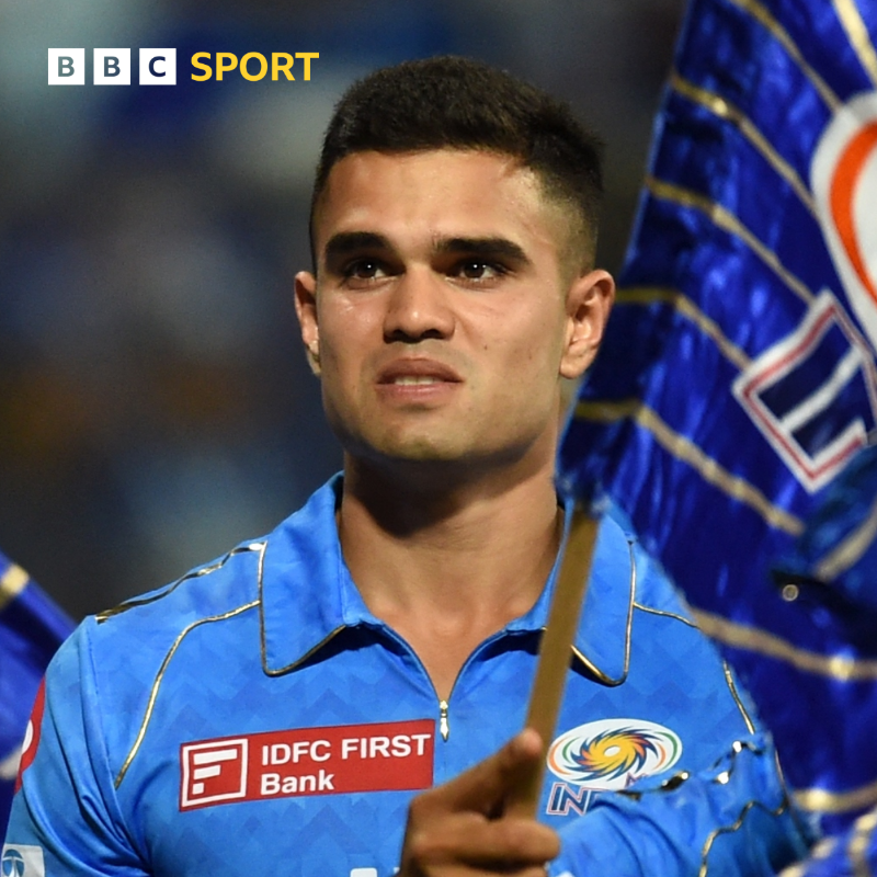 bbctms's tweet photo. Sachin Tendulkar's son, Arjun, has made his IPL debut!

The first father and son to achieve this 👨‍👦

#BBCCricket