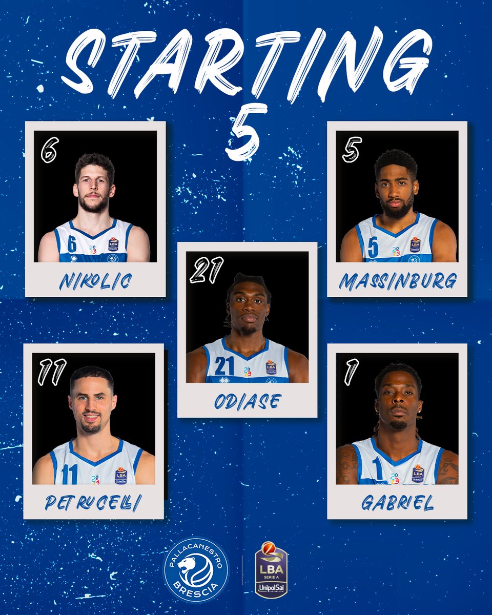 GermaniBrescia's tweet photo. ⚡️✨ Let’s go guys ✨⚡️
Questi sono i primi cinque giocatori della Germani Brescia che scendono in campo per la sfida sul campo di Tortona 5️⃣
#DreamBig | #TORBRE | #Brescia | #TuttoUnAltroSport https://t.co/ksJzu1CVJO