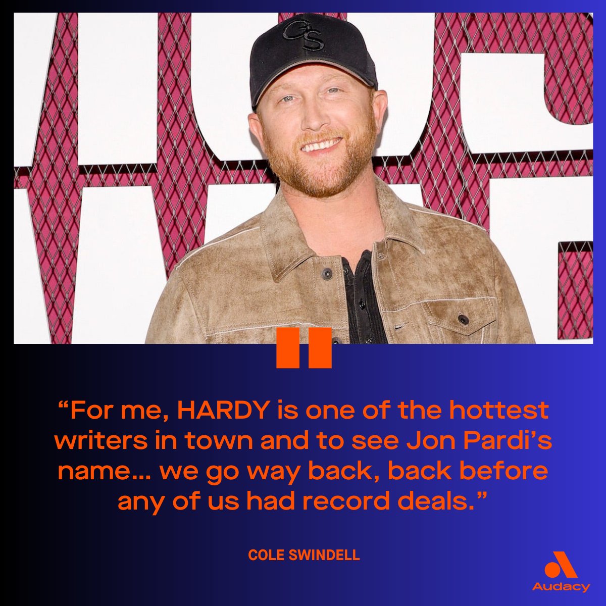 Audacy's tweet photo. .@coleswindell was hyped to have the incredible @HardyMusic + @JonPardi have a hand in writing his latest track #Drinkaby ๐ป #TortugaFest
Check out more from his convo with @heykatieneal at @festivaltortuga: https://t.co/lV4p40dEIX https://t.co/LVwWlGa2fg