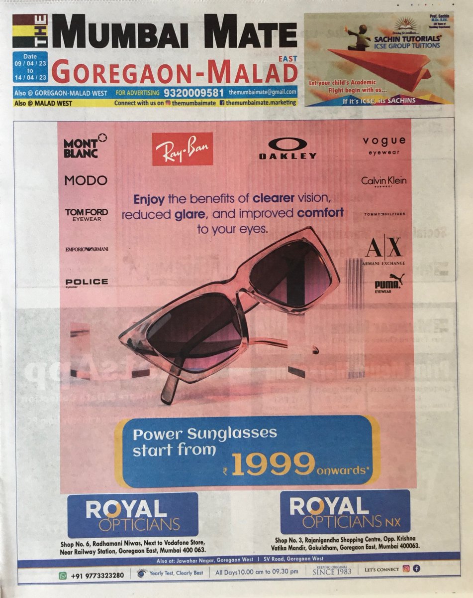 themumbaimate's tweet photo. The Mumbai Mate’s Malad West Edition 09.04.23
-
-
-
#themumbaimate #malad #maladwest #maladeast #goregaon #goregaoneast #goregaonwest #mahavirjayanti #optics #opticians #sunglasses #icse #icsestudent #student #whatsappsoftware #restaurent #hotel #cafe #food #foodsbykilo https://t.co/dwKirM4A3s