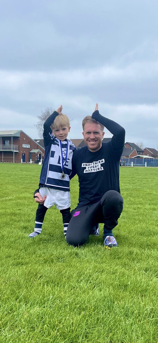 Rupert (U5)&M&J Chair Dan Nicholls showing support for @SaleSharksRugby  @SaleSharksWomen &the ‘Northern Rugby Matters’ agenda🦈🦈🦈We’re passionate about rugby for all, especially for our little northern superstars! #northernrugbymatters #lancashirerugby #rugby @EcclesRugby