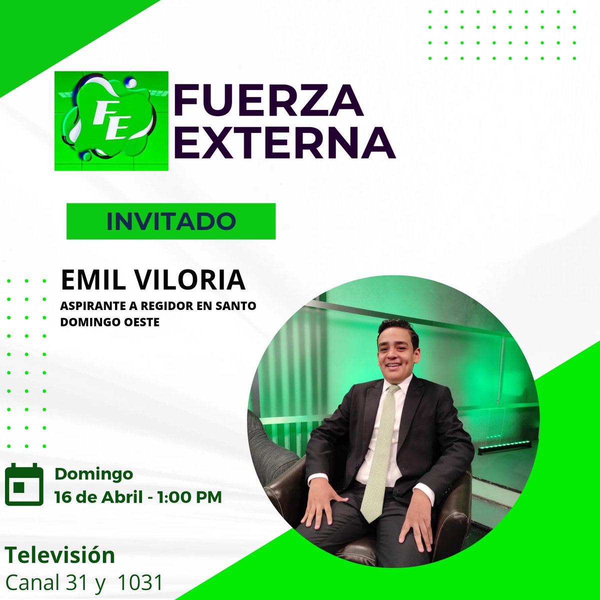 SELF2028's tweet photo. #FuerzaExterna

Hoy contamos con la participación de Emil Viloria (@emilviloria), aspirante a Regidor por la Fuerza del Pueblo (@FPcomunica), en la Circ. No. 4, Santo Domingo Oeste. 

#SELF2024 #SELF #SEL #LeonelFernandez https://t.co/7OFCoOOIlM