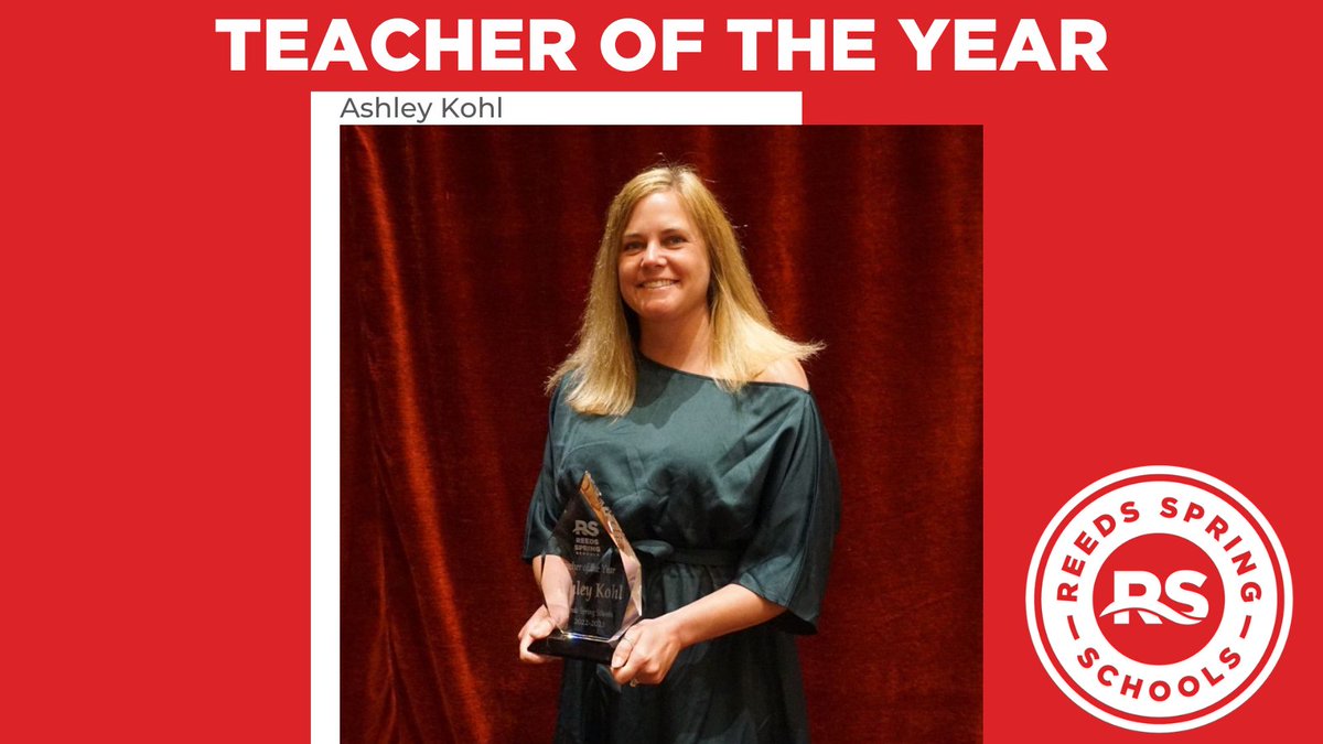 At the district's 2nd Annual Excellence Awards Banquet, Mrs. Ashley Kohl received the Teacher of the Year Award! #ONEwiththePACK