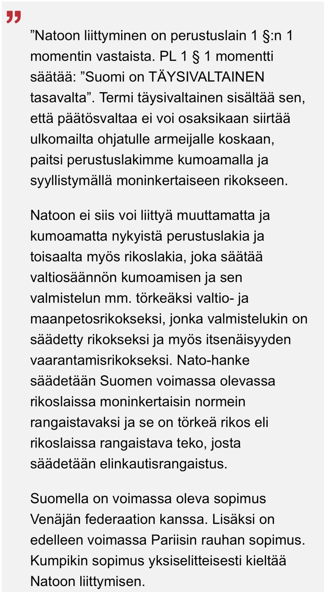 ToBeOrWhat's tweet photo. #nato #suomi #maanpetturi @niinisto #elinkautinen #odottaa
Jos kerta lakia ei noudateta näinkään isoissa asioissa joissa vaakalaudalla miljoonien henget niin miten odotatte että kukaan ottaisi vakavasti pienempiäkään lakeja? https://t.co/9TCZmNV2jd