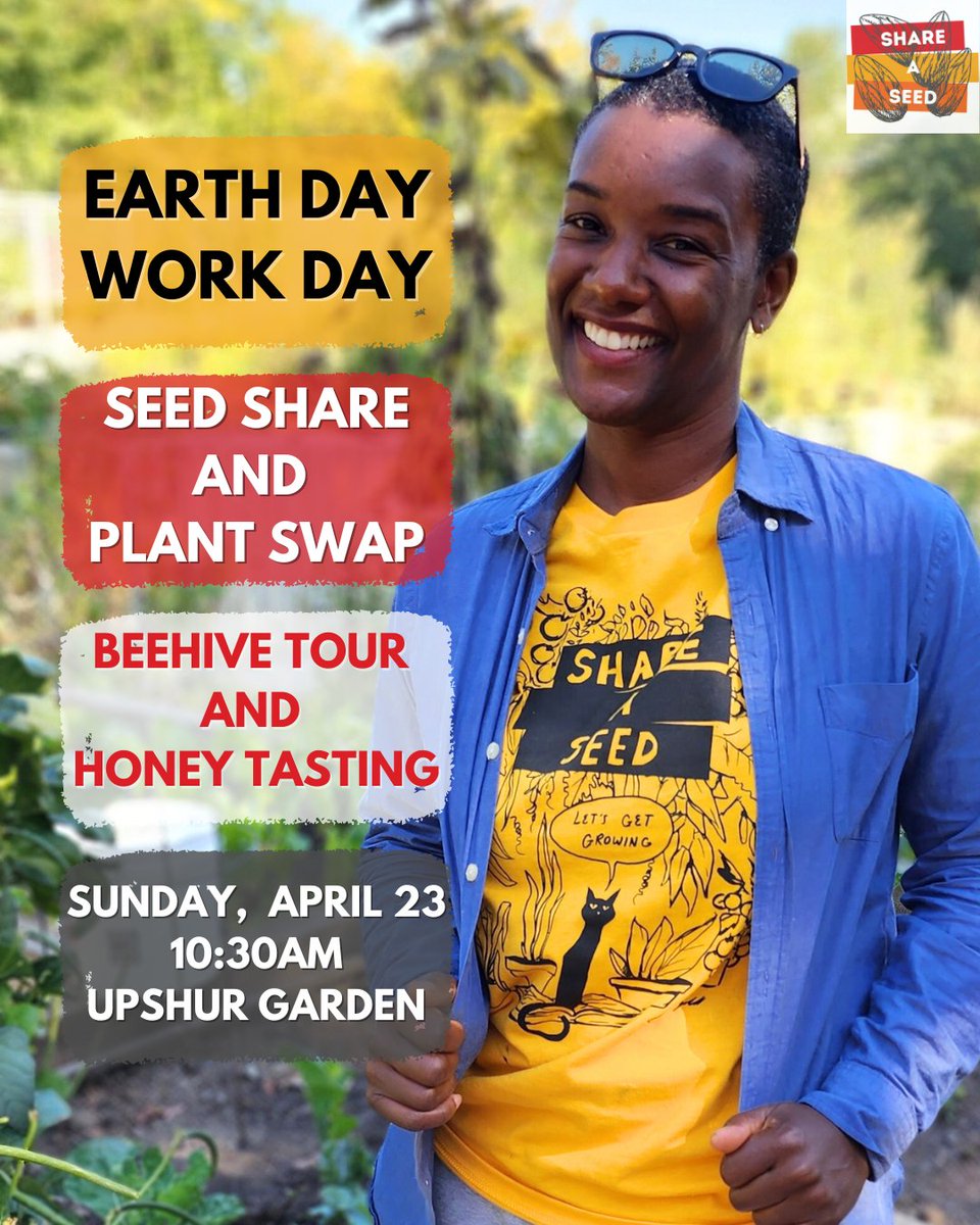 Just ONE week away!! Join us at Upshur Community Garden next Sunday for super fun a garden workday and share. Bring your seeds, your plants, and your friends! @CMLewisGeorgeW4 @ANC4C